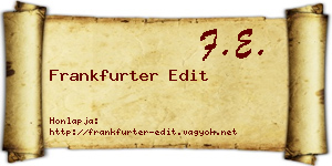 Frankfurter Edit névjegykártya